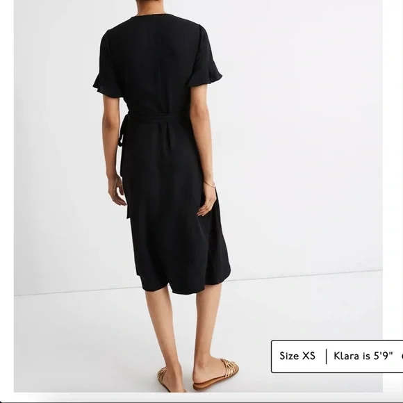 Madewell Ruffle Sleeve Wrap Dress - Picture 3 of 5